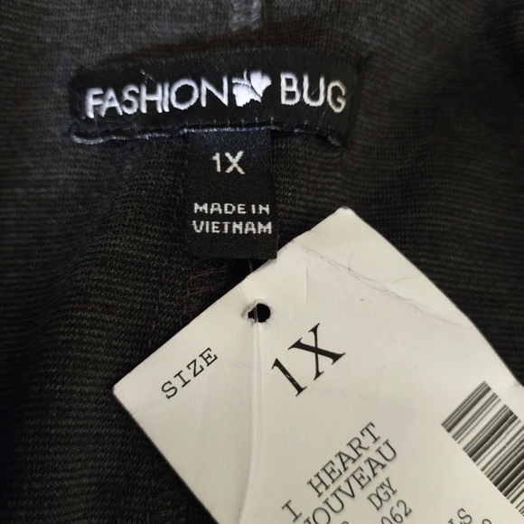 Fashion Bug Coat Women's Dark Gray V-Neck Belt Snap Button Plus Size 1X NWT - Picture 8 of 9